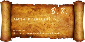 Batta Krisztián névjegykártya
